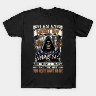 Skull I'm An April Guy I Have 3 Sides Birthday The Quiet & Sweet The Funny & Crazy T-Shirt